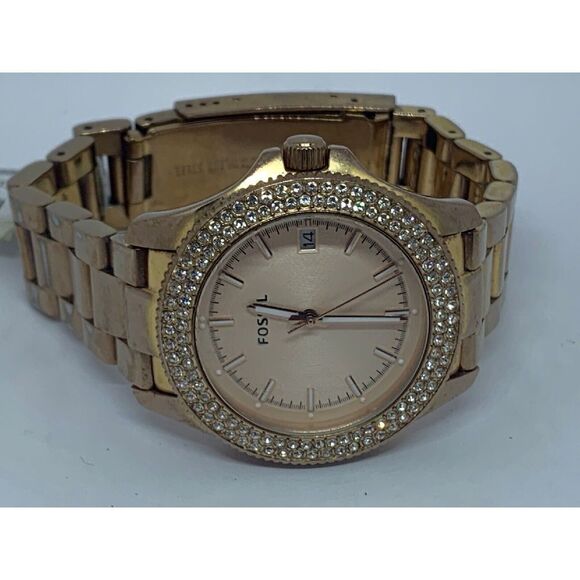 Fossil AM4454 Women's Stainless Steel Analog R0se Dial Quartz Wrist Watch E350 - Picture 6 of 11